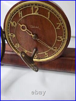 Art Deco German Mantle Clock by Diehl c1930 Working Condition