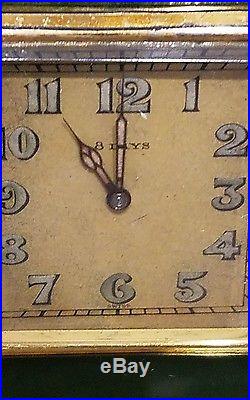 Art Deco Gilt Silver and Enamel Jadeite (jade) Clock
