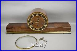 Art Deco Hermle Mantle Clock Wood Germany Pearl Grandfather Clock Movement Wind