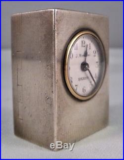 Art Deco House of Marchak Paris Miniature Clock French. 950 Silver 1920-1930's