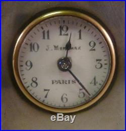 Art Deco House of Marchak Paris Miniature Clock French. 950 Silver 1920-1930's