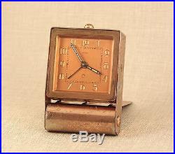 Art Deco JAEGER (le Coultre) Pocket Watch traveling clock Uhr Reiseuhr