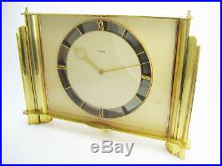 Art Deco Jaeger LeCoultre Swiss 8 Day Brass Mantle Shelf Table Clock # 232