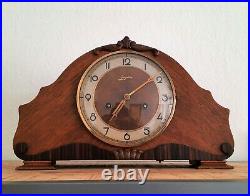 Art Deco Junghans mantel clock, table clock with 2-tone colour and chime