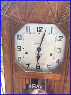 Art Deco Kienzle Wall Clock French German Westminster 8 Rods Hammers Vintage