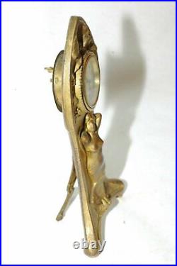 Art Deco Lady Bronzed Easel Clock