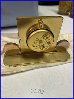 Art Deco LeCoultre Square dial Desk Clock Alarm With Original Box