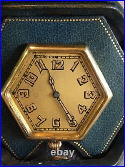 Art Deco Lemania 15 jewel Miniature Clock