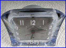 Art Deco Machine Age Clear Lucite Gilbert Electric Clock Excellent Running Cond