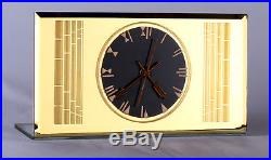 Art Deco Machine Age Huge Rare Fryart Yellow Glass Electric Clock Iconic design