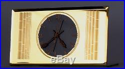 Art Deco Machine Age Huge Rare Fryart Yellow Glass Electric Clock Iconic design