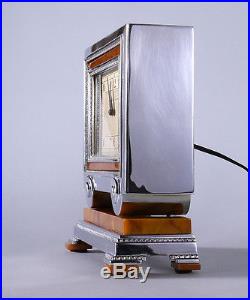 Art Deco Machine Age Huge Rare Manning Bowman Electric Clock Catalin Chromium NR