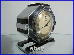 Art Deco Machine Age Modernist Chrome Smiths Electric Mantel Clock 1934 Working