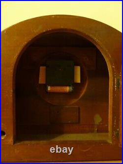Art Deco Mahog Wood Case Atomic / Radio Controlled Quartz Mantel Clock