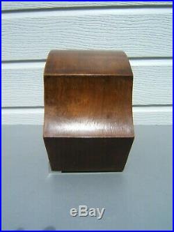 Art-Deco Mantel clock Oak Westminster chime can be turned off working M2
