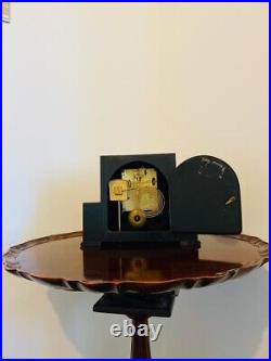 Art Deco Mantle Clock in Dark Oak Case 20th Century