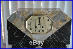 Art Deco Marble Clock Circa 1930 Shelf Mantel Collectable Clocks