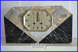 Art Deco Marble Clock Circa 1930 Shelf Mantel Collectable Clocks