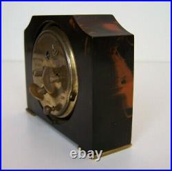 Art Deco Marbled Black/Orange Swirled Catalin 1931 Seth Thomas Clock For Repair