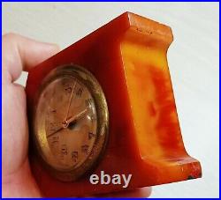 Art Deco Marbled Butterscotch Bakelite Catalin Clock (nonworking)