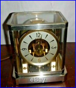 Art Deco Mastercrafters Clock Electric Chrome / Glass Atmos-Style Mantel Working