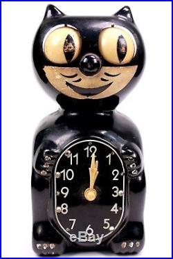 Art Deco Mechanical Felix the Cat Clock Moving Eyes Circa 1920