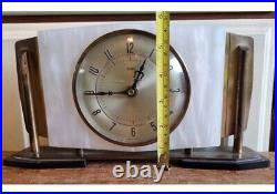 Art Deco Metamec Vintage Mantel Clock Working Order Heavy