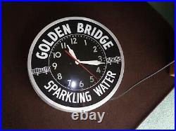 Art Deco Modern Clock Co. Golden Bridge Sparkling Water Neon Advertising Clock