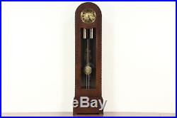 Art Deco Oak Antique Grandfather Tall Case Clock, Signed Lauffer, Germany #29377