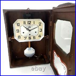 Art Deco Odo 24 Sonodo + Westminster Regulator Pendule clock Wanduhr Nussbaum
