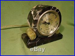 Art Deco Onyx Marble Hamilton Sangamo Synchronous Motor Clock