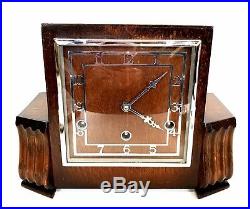Art Deco Perivale Walnut Westminster Chiming Mantle Clock