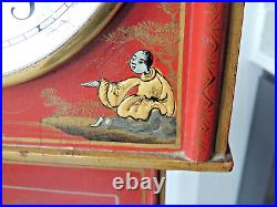 Art Deco Red Chinoiserie Chinese Decor Grand daughter Clock Westminster Chime