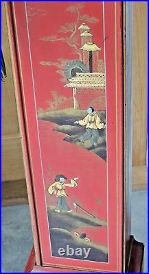 Art Deco Red Chinoiserie Chinese Decor Grand daughter Clock Westminster Chime