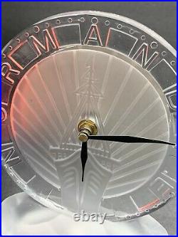 Art Deco S. S. Normandie Cruise Line Lalique REPRODUCTION Clock Crystal Mantle