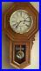 Art Deco Schoolhouse Deep Gong Chime 8 Day Wall Drop Down Working Clock with Key