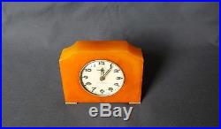 Art Deco Seth Thomas Alarm Clock R. D. 1931 In Butterscotch Bakelite Catalin Case