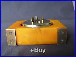 Art Deco Seth Thomas Alarm Clock R. D. 1931 In Butterscotch Bakelite Catalin Case