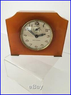 Art Deco Seth Thomas Catalin Bakelite Wind Up Working Desk Alarm Clock