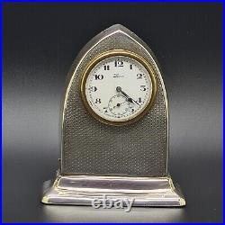 Art Deco Solid Silver Desk Clock Birmingham 1919