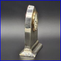 Art Deco Solid Silver Desk Clock Birmingham 1919