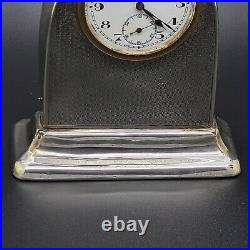 Art Deco Solid Silver Desk Clock Birmingham 1919