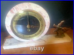 Art Deco Style Marble Clock and Decorative Endpieces