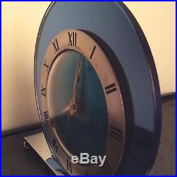 Art Deco Telechron 1930 Blue Mirror Electric Clock