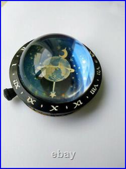Art Deco Unusual Earth Moon and Stars Celestial Paperweight clock by Westclox