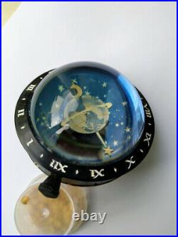 Art Deco Unusual Earth Moon and Stars Celestial Paperweight clock by Westclox