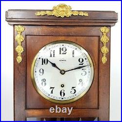 Art Deco Vedette 42 Westminster Regulator Pendule clock Wanduhr Nussbaum Bronze