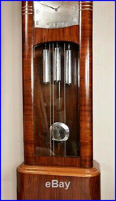 Art Deco Very Stylish Design Rosewood and Maple Wood Longcase Clock