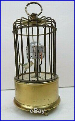 Art Deco Vintage German Kaiser Mechanical Bird Cage Novelty Alarm Clock WORKS