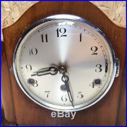 Art Deco Westminster Chime Walnut Mantle Clock